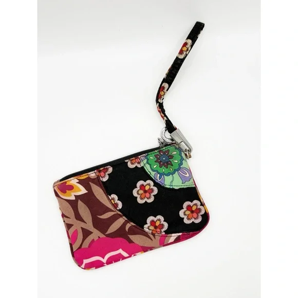 Vera‎ Bradley Floral Quilted Cotton Wristlet - Picture 2 of 4